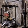 Haunted Skull Cage Prisoner With Sensors Activated Scream Sound And Head Movements For Holiday Scary Home Decorations