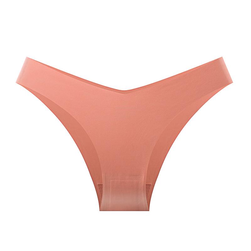 Seamless Ice Silk Mid-Waist Bikini Briefs for Women
