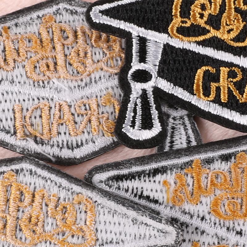 Embroidery Label Patch Sticker Shoe Hat Bag Jewelry Accessories Letter Clothing Accessories Graduation Season Embroidery Cloth Sticker