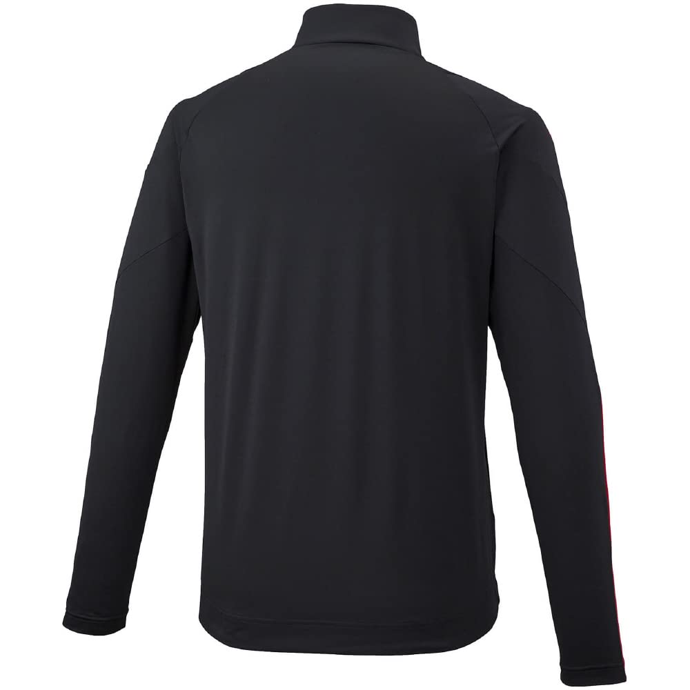 Mizuno Soccer Stretch Knit Size M Shirt, Moisture-Wicking, Quick-Drying, P2MC2580, Black/Chinese Red,