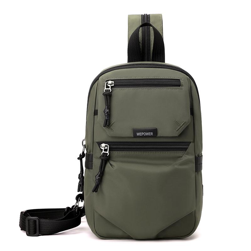 New casual men's chest bag, large capacity waterproof chest bag, outdoor sports single shoulder crossbody bag
