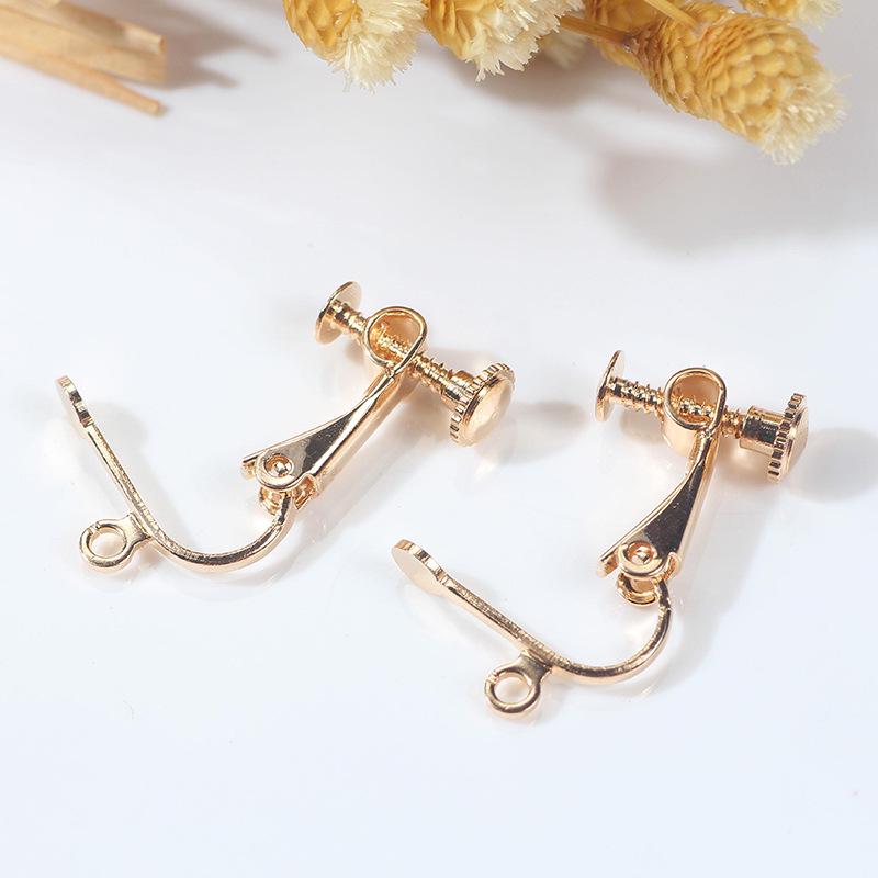 [One Pair] Jewelry Accessories, Screw Clips, Ear Clips, Handmade Diy Earrings, Painless And Pierced Ear Clips, Accessories