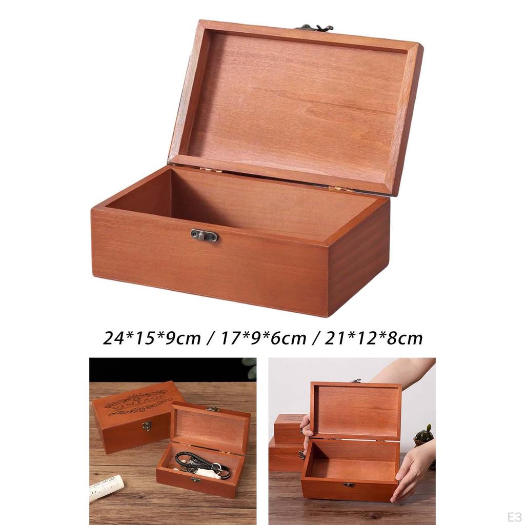 Elegant Wooden Jewelry Storage Box with Lid - Perfect for Organizing Your Precious Accessories
