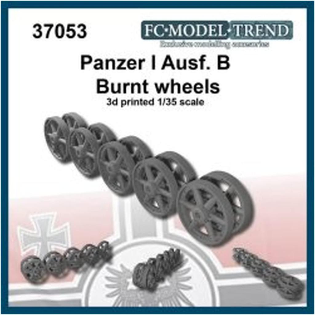 FC Model 1/35 scale German Panzer 1 Ausf. B Worn Road Wheel Set (One Side) Plastic Model Parts FC37053 Molded in Color