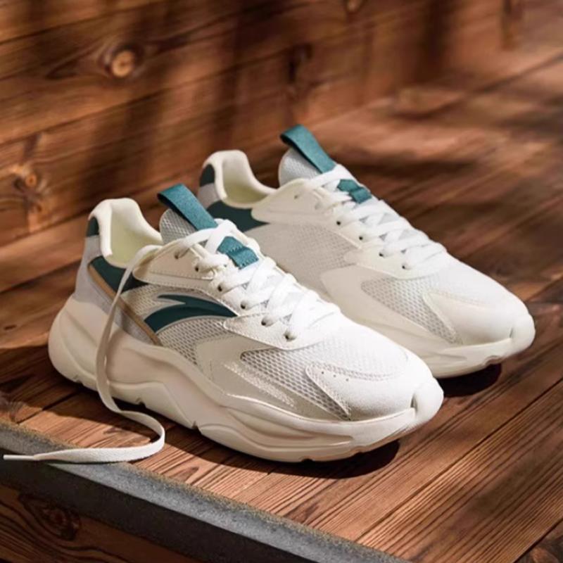 Anta Unrestrained Series Comfortable Versatile Non-Slip Wear-Resistant Low-Top Casual Shoes Men Sneaker White Green 912528833-3