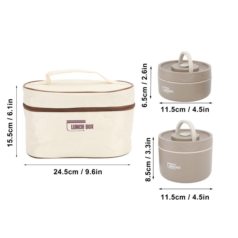 2PCS/3PCS/4PCS Round Shape Thermal Bento Box Stackable Food Container  For Picnic