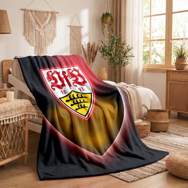 Coperta in Flanella con Stampa Calcio VfB Stuttgart Morbida Calda Coperta da Divano/Letto per Casa Ufficio Camera da Letto