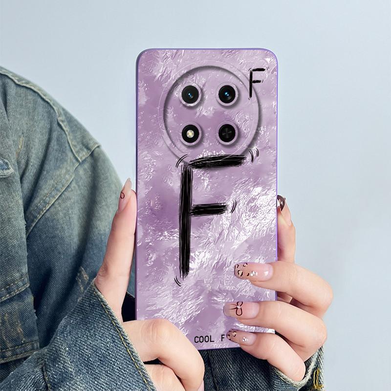 

For Huawei Honor X9c 5G Capa Soft Silicone Phone Case HonorX9c Protective Smartphone Shell Sweet Painted Letter Pattern Cover Honor X9c 5G