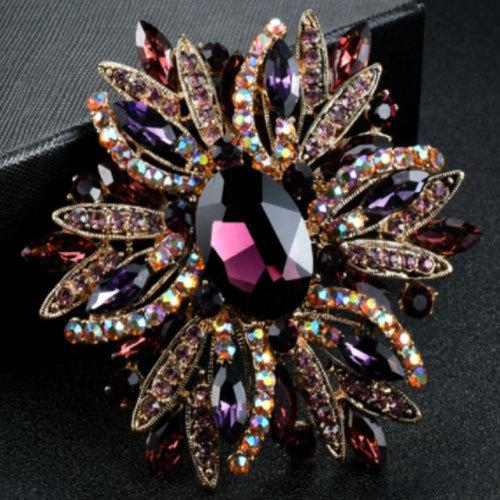 Crystal Brooch Rhinestone Pin Men Women Clothing Jewelry Accessories