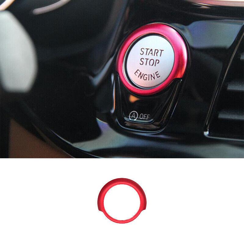Red Aluminum Ignition Switch Start Button Frame Trim For BMW 5 Series 2018-