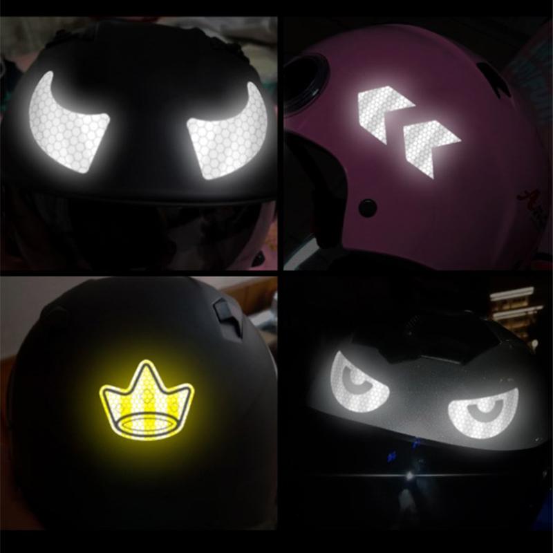 Adesivo de capacete de motocicleta, adesivo refletivo, placa de advertência noturna, acessórios