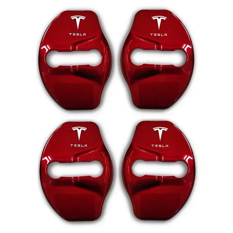 Car Sticker 2025 New Tesla 4pcs/set 3D Car Door Lock Cover Emblem Sticker for Tesla 2017-2019 Model 3 2019 Model X Protector Bad