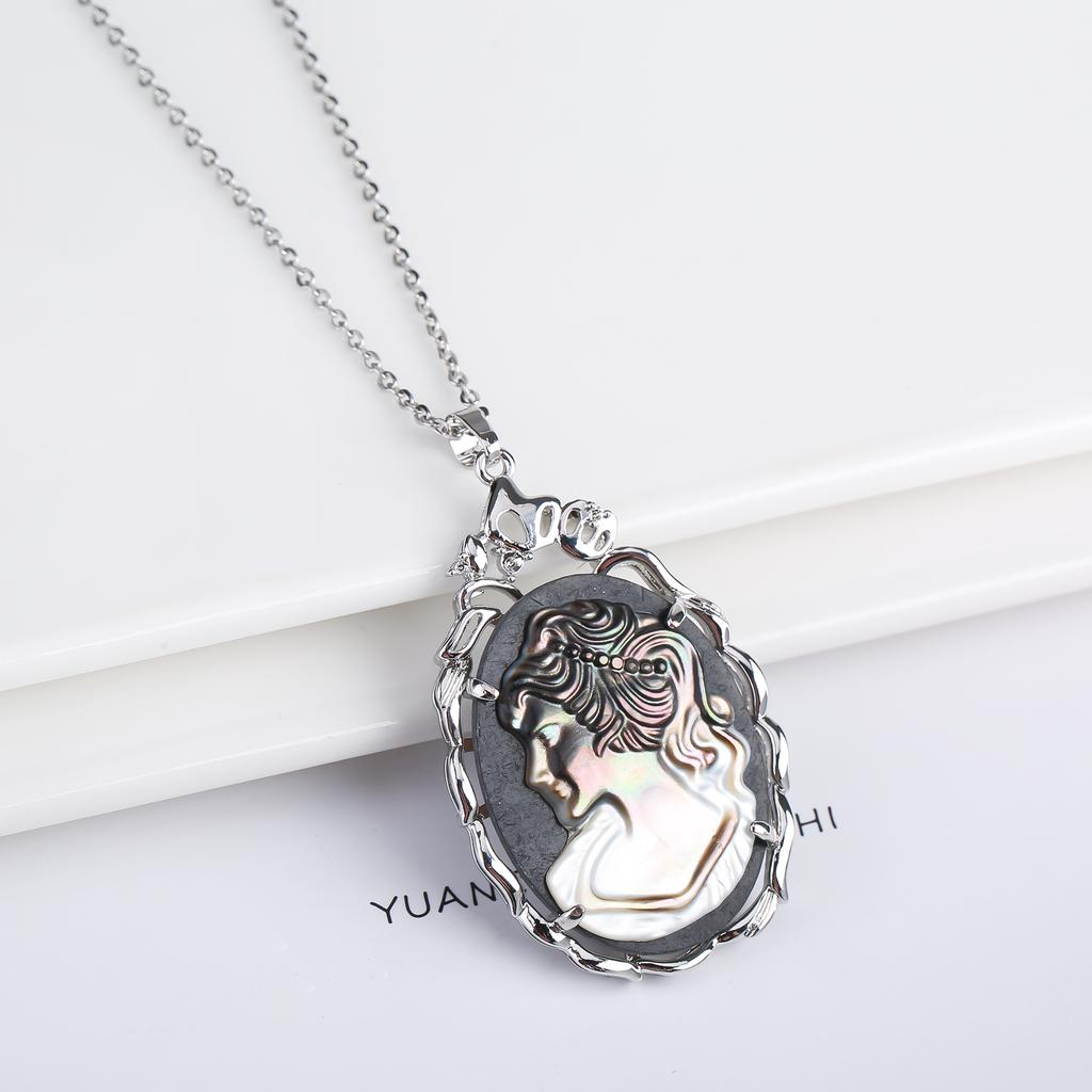 High Quality Oval Natural Seashell Mother Head Pearl Tree Of Life Pendant For Women Copper Choker Necklace Creative Jewelry Gift