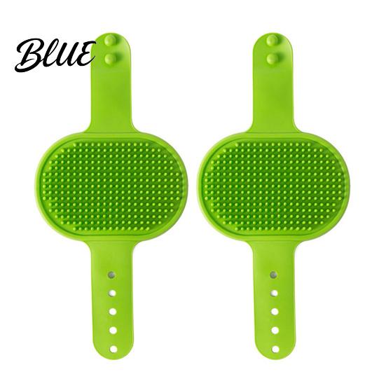 Pet Bath Brush Care Comb Strap Pad Cat Grooming 2Pcs Silicone Self Groomer With Cats