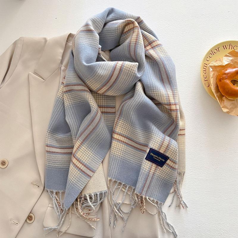 Autumn and winter new versatile scarf women's thickened woven thick beard fringed warm scarf imitation cashmere shawl