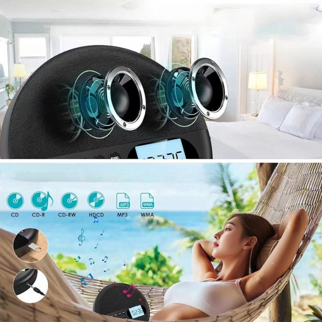 CD Player Bluetooth Speaker Prenatal Education Machine Student Audio Recorder English Learning Device with TF Card and Dual USB Speakers