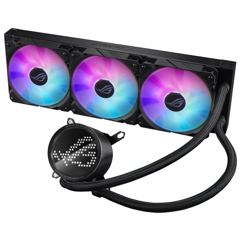 ASUS ROG Ryuo III 360 CPU Liquid Color with Asetek 8th Generation Pump Anime Matrix LED Display and ROG ARGB Cooling All-in-one Solution, Fan.
