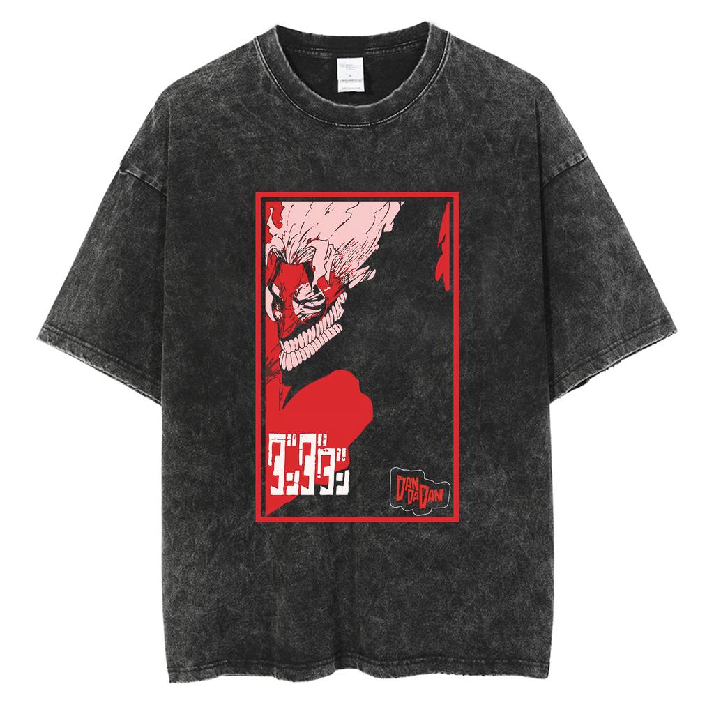 Anime Dandadan Ayase Momo Okarun Graphic T Shirt Men Women Manga Tshirt Washed Cotton Tee Harajuku Male Vintage Casual Tshirt
