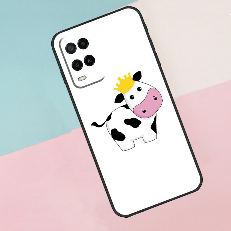 Animal Cute Cartoon Cow For Oppo A17 A77 A60 A74 A94 A54 A18 A38 A58 A78 A98 A40 A80 A16 A76 A96 A15 A57S Phone Case