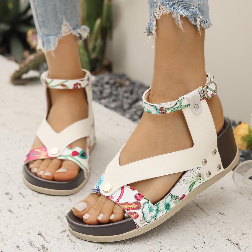 Women's Spring and Summer Thick Soled Women's Casual Comfortable Buckle Women's Sandals