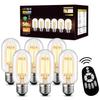 [New Arrival] LVWIT LED Bulb, E26 Base, 50W Equivalent, Stepless Dimming and Color Temperature Adjustment, Filament Bulb, Remote Control Included,