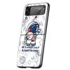 Cartoon Cute Cosmonaut Hard PC Phone Case For Samsung Galaxy Z Flip 7 6 5 4 Black Cover For Galaxy Z Flip3 Foldable Fundas Shell