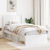 Bed Frame with Storage Space and Headboard White 100 X 200 Cm