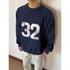 Lente Retro Patchwork Geborduurd Letter Sweatshirt - Casual Losse Pasvorm Trendy Unisex Top