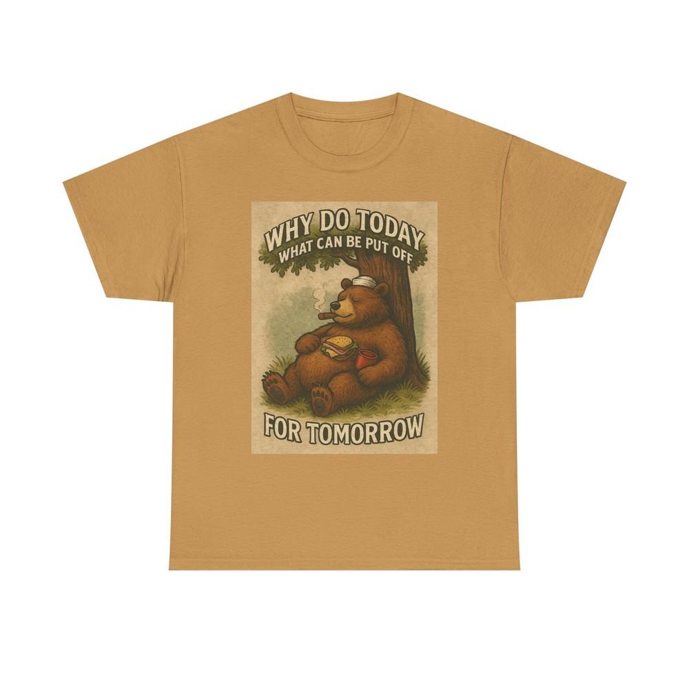 Funny Lazy Bear Graphic T Shirt Gift Apparel Cotton Tee Unisex T-Shirt M