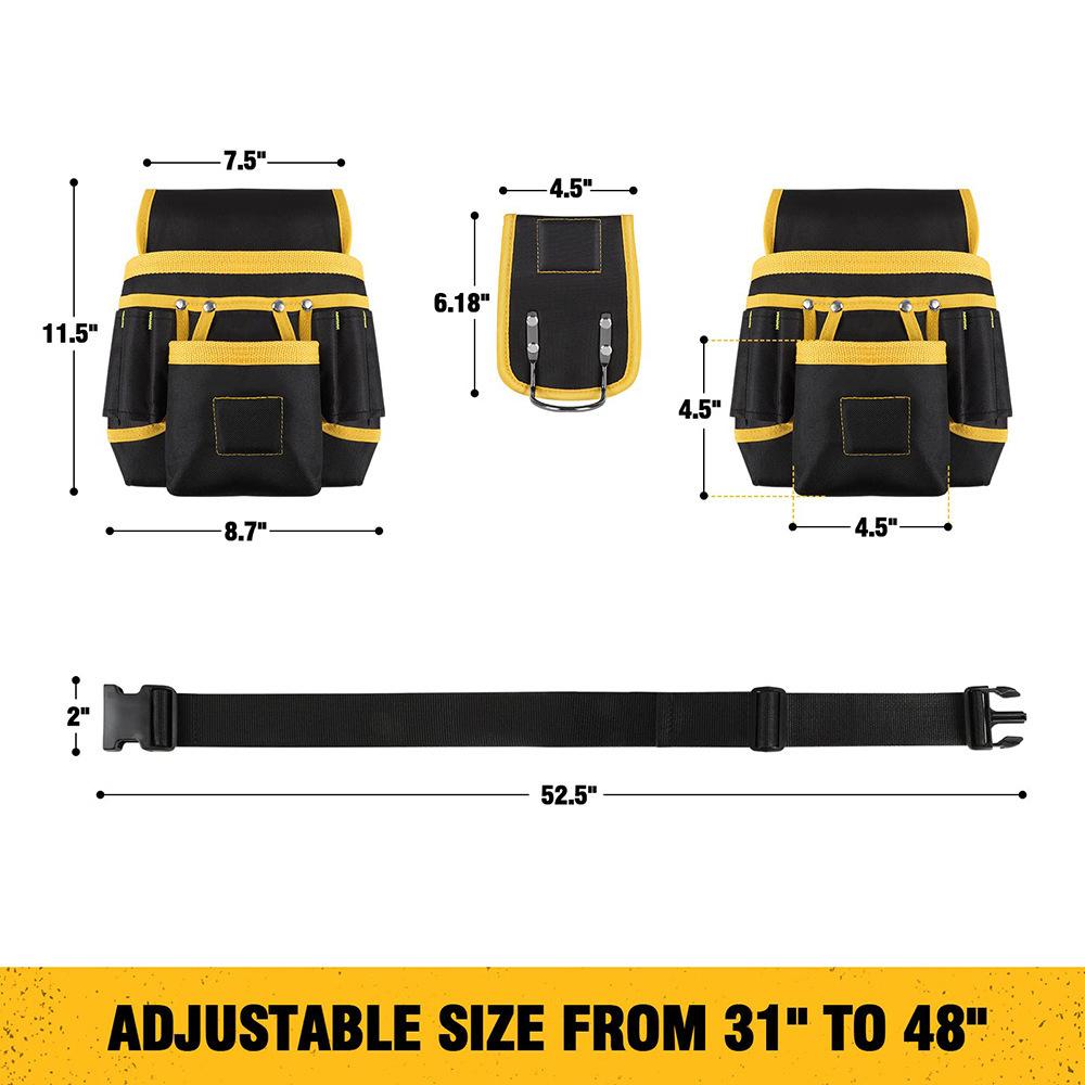 

Magnetic Tools Belt Straps Heavy Duty Tool Bag Carpenter Electrician Construction Removable for Car Electrician Repair Tools жёлтый
