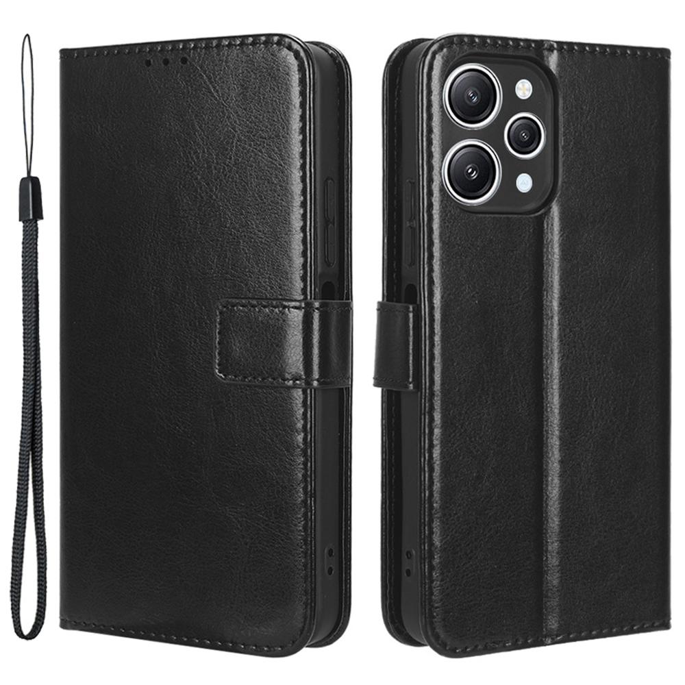 Dla Xiaomi Redmi 12 4G/12 5G (Światowy)/Note 12R 5G/Poco M6 Pro 5G Etui na telefon Tekstura Crazy Horse Skóra PU Folio Klapka Stojak Portfel Pokrowiec