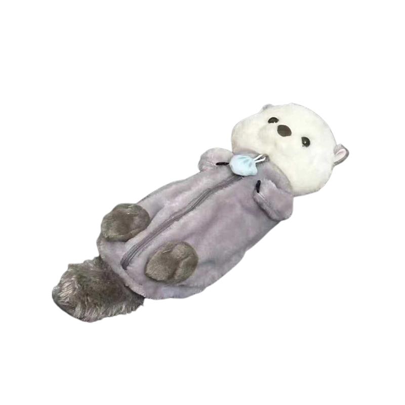 1Pcs Creative Sea Otter Plush Doll Pencil Case Ins High-attractive Pen Holder Cute Pencil Pouch Bag School Supplies Stationery