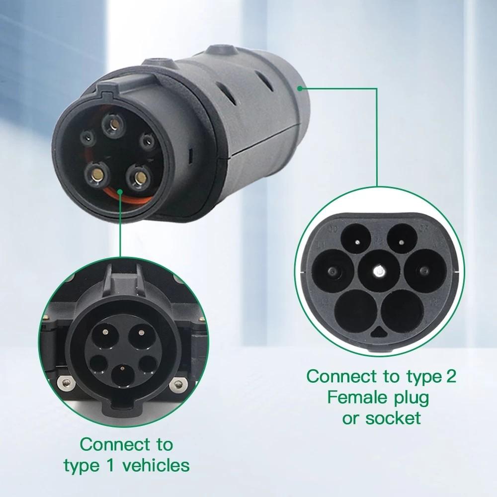 32A EV Charger Converter Charging Station IEC 62196 Type2 To J1772 Type1 and Type1 To GBT Electric Car Charging Adapter Barrel