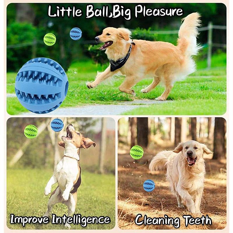 Dog Toy Ball, Interactive Rubber Balls, Puppy Chewing Toys, Pet Tooth Cleaning Ball, Cat Food Treat Feeder And