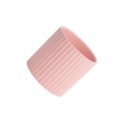 Striped Ceramic Flowerpot Pots Succulent Planter Round Indoor Smooth Surface Bonsai Home Potted Decoration Gifts