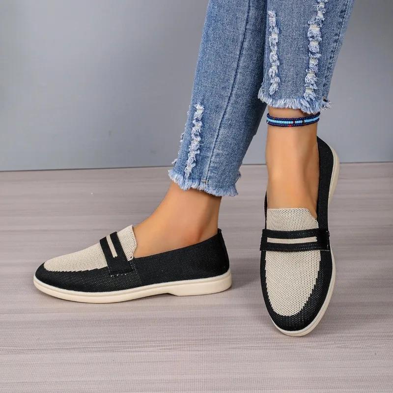 Fashion 2024 New Fashionable and Versatile Women's Loafers Casual Flat Shoes Women's Shoes Single Shoes Women's Walking Non-slip