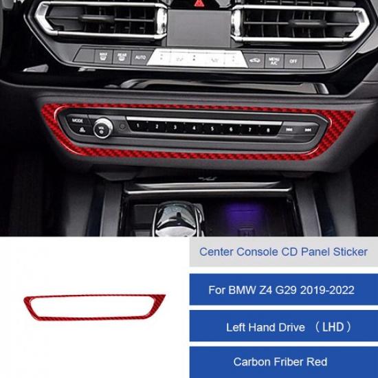 Red Carbon Fiber Car Front CD Panel Cover Sticker For BMW Z4 G29