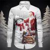 Gift Christmas Tree Print Men's Long Sleeve Shirt Urban Street Men's Fashion Christmas Shirt Autumn And Winter Casual Mens Shirt