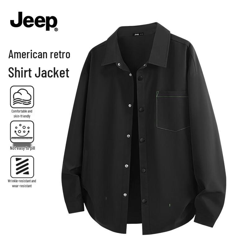 JEEP Men s Spring Durable Anti-Wrinkle Casual Long Sleeve Shirt XL