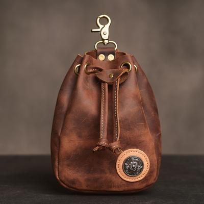 Japanese-style Handmade Leather Wallet, Cowhide Minimalist Key Bag, Multi-functional Waist Bag, Vintage Men's Hanging Bag