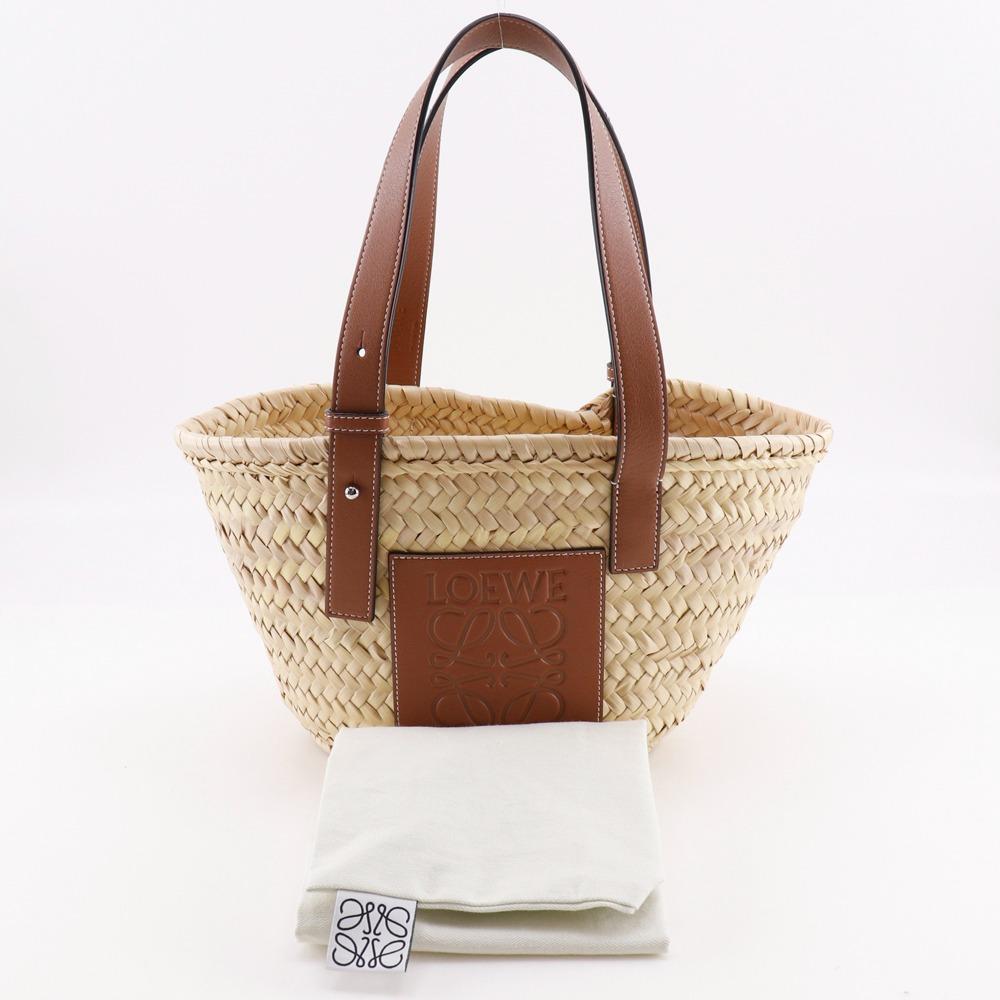Loewe Basket Bag Small Tote Bag Basket Bag Raffia/leather Women Used