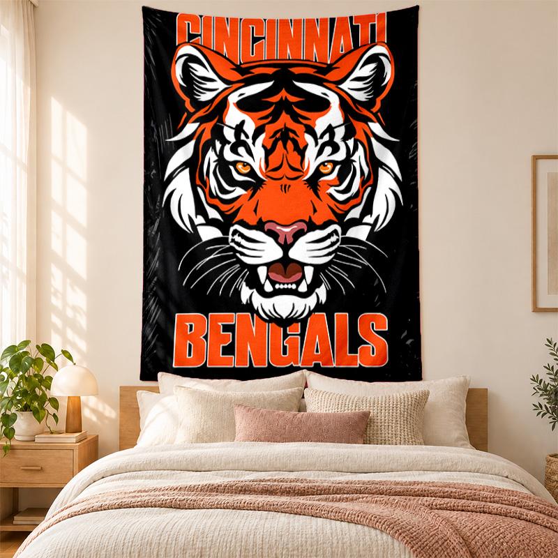 Cincinnati Bengals Tapestry Highquality for Decorating Living Room Bedroom Dorm Walls Ideal As Bedroom Wallart Orholiday Gift