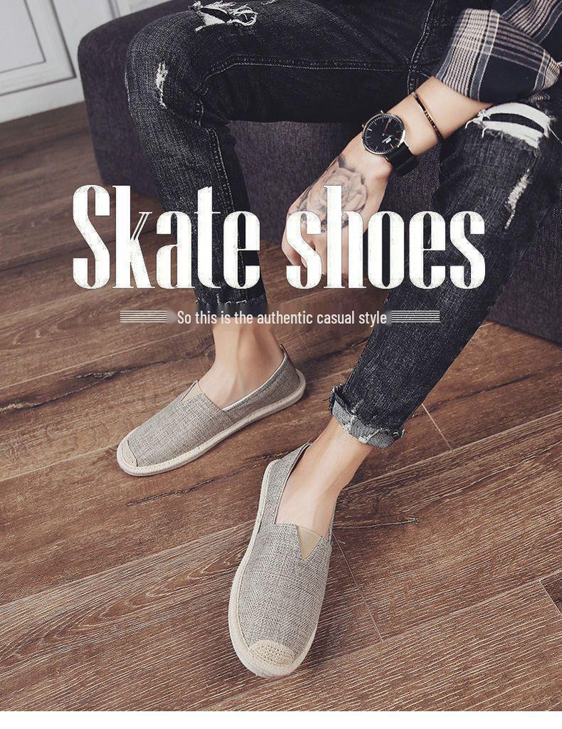 Men's Summer Breathable Linen Slip-On Loafers with Deodorant