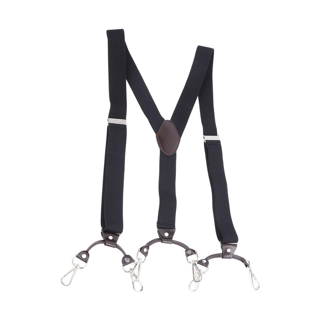 3.5CM Men Suspenders Y Shaped Elastic Adjustable 6 Clip Black Men Pants Suspenders for Business Party
