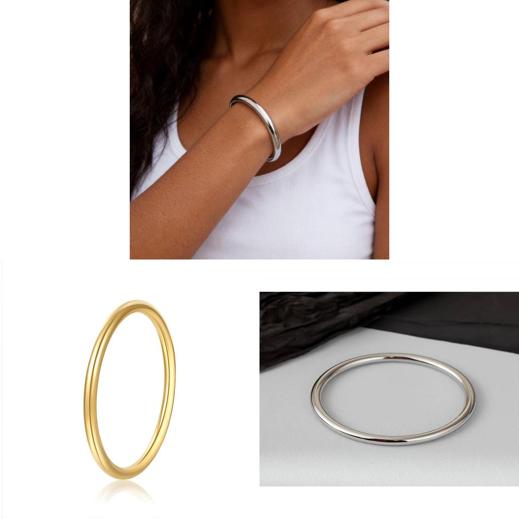 Keine IP-Beschichtung Stil Edelstahl Geometrisches Armreif Armband Schmuck Für Damen Herren