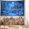 1pc Winter Snowflake Icy Landscape Tapestry Wall Hanging, Room Decor, Bedroom Decor, Living Room Background, Natural Style Backdrop Cloth, Hanging Tap