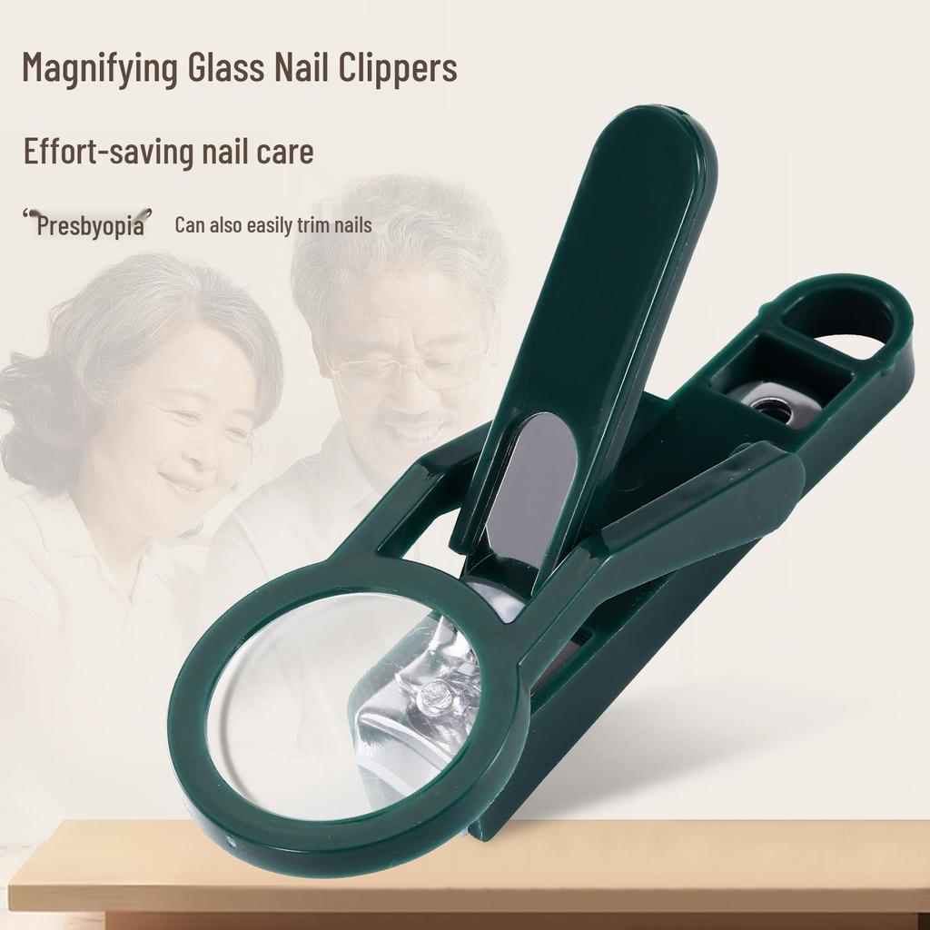 Creative Anti-Splash Nail Clipper with Sharp Blade & Magnifying Glass