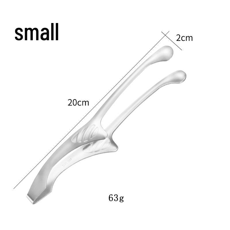 Retro Korean Style 304 Stainless Steel BBQ Grill Tongs with Round and Sharp Heads for Self-Service Restaurants