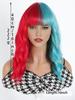 16 Inch Wavy Curly Hair Two-color Synthetic Bangs Wig for Christmas Style, Suitable for Women's Holiday Use
