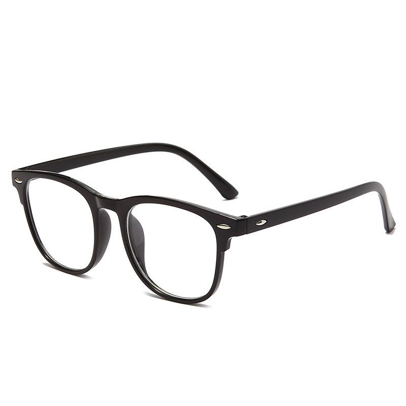 Korean Style Anti-Blue Light Metal Stud Glasses with Trendy Large Frames for Myopia Students